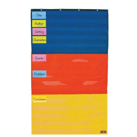 SCHOOL SMART Adjustable Pocket Chart, 34 x 60 Inches 085122